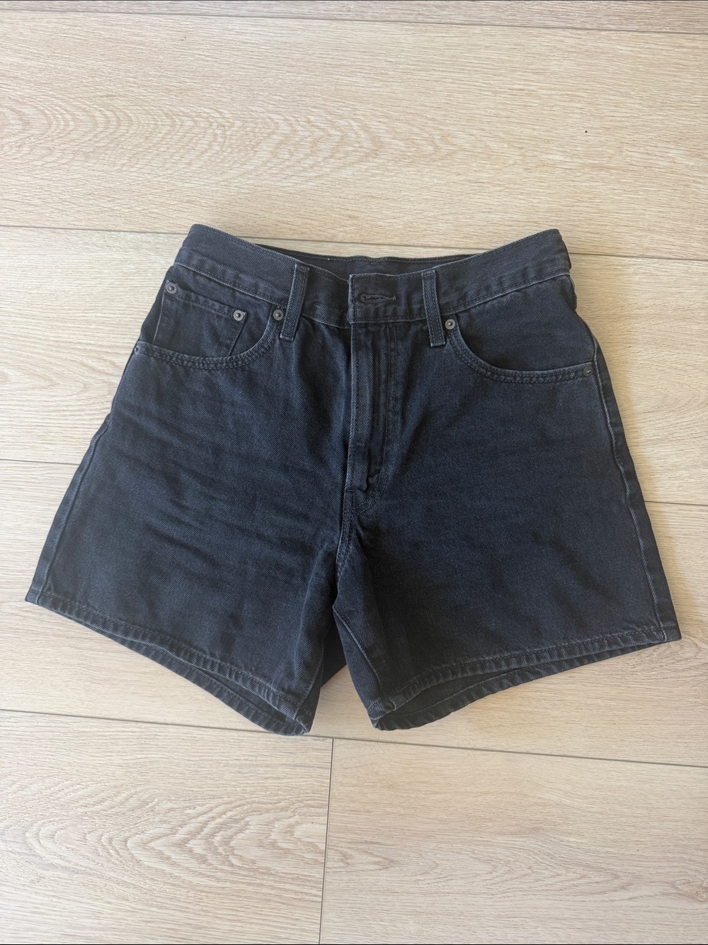 Levi's Black Women Cinch Denim Shorts